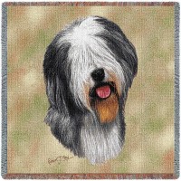 Old English Sheepdog - Robert May - Lap Square Cotton Woven Blanket Throw -  (54x54)