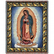 Our Lady Of Guadalupe - Nuestra Senora de Guadalupe - Symbol of Catholic Mexicans - Mexico - Cotton Woven Blanket Throw -  (72x54)