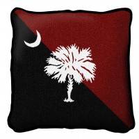 South Carolina - Palmetto Moon Red and Black - - Throw Pillow