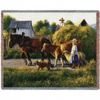 Passing Parade - Robert Duncan - Cotton Woven Blanket Throw -  (72x54)