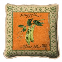 Pea Pod Textured Hand Finished Elegant Woven Throw Pillow Cover 100% Cotton  Size 17x17