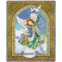 Peaceful Angel - Ingrid - Cotton Woven Blanket Throw -  (72x54)