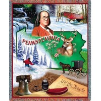 State of Pennsylvania - Cotton Woven Blanket Throw -  (72x54)