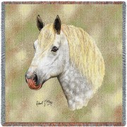 Percheron Horse - Robert May - Lap Square Cotton Woven Blanket Throw -  (54x54)