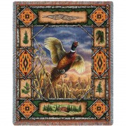 Pheasant Lodge - Terry Doughty - Cotton Woven Blanket Throw -  (72x54)