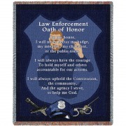 Police Department - Police Enforcement Oath of Honor - Cotton Woven Blanket Throw -  (72x54)