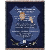 Police Department - Police Enforcement Oath of Honor - Cotton Woven Blanket Throw -  (72x54)