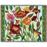 Poppy Garden - Jennifer Brinley - Cotton Woven Blanket Throw -  (72x54)