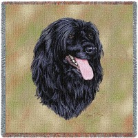 Portuguese Water - Robert May - Lap Square Cotton Woven Blanket Throw -  (54x54)