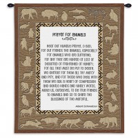 Prayer For Animals - Woven Tapestry Wall Art Hanging - Globally Inspired Texturally Modern Prayer with Animal Border - 100% Cotton Size 34x26