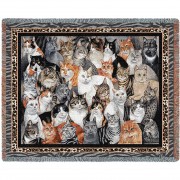 Purrfect Cats - Helen Vladykina - Cotton Woven Blanket Throw -  (72x54)