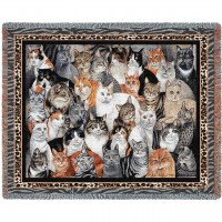 Purrfect Cats - Helen Vladykina - Cotton Woven Blanket Throw -  (72x54)