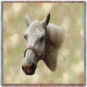 Quarter Horse - Robert May - Lap Square Cotton Woven Blanket Throw -  (54x54)