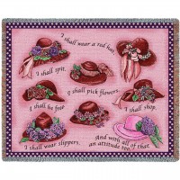 Red Hat Society - Cotton Woven Blanket Throw -  (72x54)