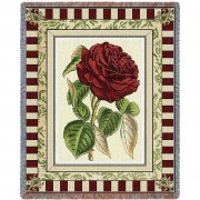 Rose Flower - Cotton Woven Blanket Throw -  (72x54)