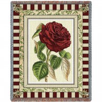 Rose Flower - Cotton Woven Blanket Throw -  (72x54)