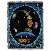 Galaxy Outer Space - Kurt C Burmann - Cotton Woven Blanket Throw -  (72x54)