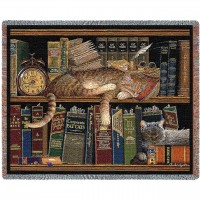 Remington The Well Read - Charles Wysocki - Cotton Woven Blanket Throw -  (72x54)
