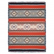 Rimrock -Dusk 2 - Southwest Native American Inspired Tribal Camp - Cotton Woven Blanket Throw -  (72x54)
