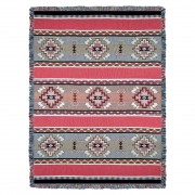 Rimrock - Dusk - Southwest Native American Inspired Tribal Camp - Cotton Woven Blanket Throw -  (72x54)