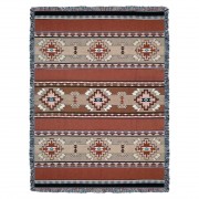 Rimrock - Sandstone - Southwest Native American Inspired Tribal Camp - Cotton Woven Blanket Throw -  (72x54)