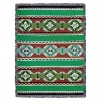 Rimrock - Spring - Southwest Native American Inspired Tribal Camp - Cotton Woven Blanket Throw -  (72x54)