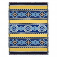 Rimrock - Sun - Southwest Native American Inspired Tribal Camp - Cotton Woven Blanket Throw -  (72x54)