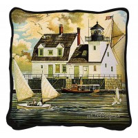 Rockland Breakwater Light - Throw Pillow