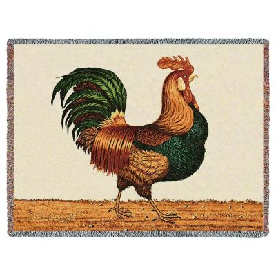 Rooster Blanket by Artist Charles Wysocki 54x70 inch - 666576717416 - 7114-T