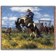 Rough Start - Robert Duncan - Cotton Woven Blanket Throw -  (72x54)