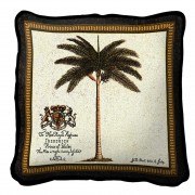British Colonial Palm (C) - Throw Pillow