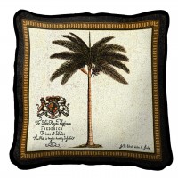 British Colonial Palm (C) - Throw Pillow