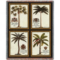 Royal Colonial Palms - Cotton Woven Blanket Throw -  (72x54)