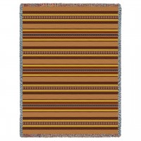 Saddleblanket - Sand - Southwest Native American Inspired Tribal Camp - Cotton Woven Blanket Throw -  (72x54)