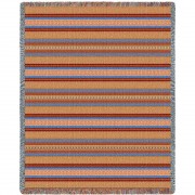 Saddleblanket - Sky - Southwest Native American Inspired Tribal Camp - Cotton Woven Blanket Throw -  (72x54)