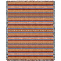 Saddleblanket - Sky - Southwest Native American Inspired Tribal Camp - Cotton Woven Blanket Throw -  (72x54)