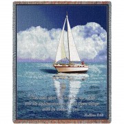 Sailboat - But Seek First His Kingdom And His Righteousness - Matthew 6:33 - Cotton Woven Blanket Throw -  (72x54)