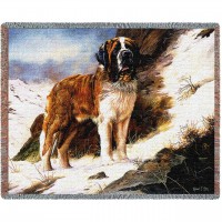 Saint Bernard - Robert May - Cotton Woven Blanket Throw -  (72x54)
