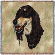 Saluki - Robert May - Lap Square Cotton Woven Blanket Throw -  (54x54)