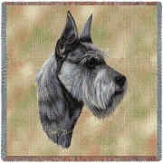 Schnauzer Terrier - Robert May - Lap Square Cotton Woven Blanket Throw -  (54x54)