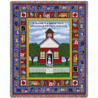 Teacher - School Days - Cotton Woven Blanket Throw -  (72x54)