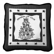 Season Of Love Textured Hand Finished Elegant Woven Throw Pillow Cover 100% Cotton  Size 17x17