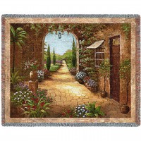 Secret Garden I - Vivian Flasch - Cotton Woven Blanket Throw -  (72x54)