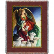 Shepherd Boy and Angel - Lynn Bywaters - Cotton Woven Blanket Throw -  (72x54)
