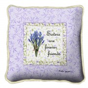 Sisters Forever Textured Hand Finished Elegant Woven Throw Pillow Cover 100% Cotton  Size 17x17