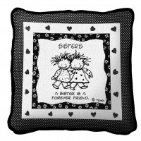 Sisters Hugging by Marci - Throw Pillow