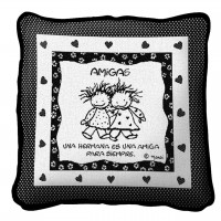 Sisters Hugging in Spanish - Amigas Hermanas - - Throw Pillow