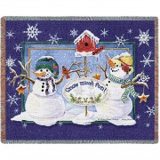 Snow Much Fun - Audrey Jean Roberts - Cotton Woven Blanket Throw -  (72x54)