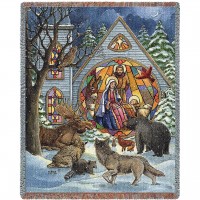 Snowfall Nativity - Parker Fulton - Cotton Woven Blanket Throw -  (72x54)