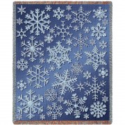 Snowflakes - Cotton Woven Blanket Throw -  (72x54)